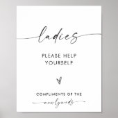 Dames Bruiloft Badkamer Mand teken, Badkamer teken Poster (Voorkant)