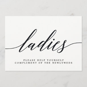 Dames-bruiloft Bathroom Sign - Modern Script Aankondiging