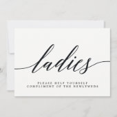Dames-bruiloft Bathroom Sign - Modern Script Aankondiging (Voorkant)