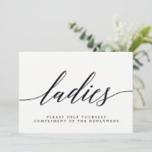 Dames-bruiloft Bathroom Sign - Modern Script Aankondiging (Staand voorkant)