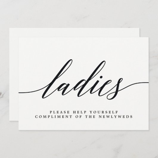 Dames-bruiloft Bathroom Sign - Modern Script Aankondiging (Voorkant / Achterkant)