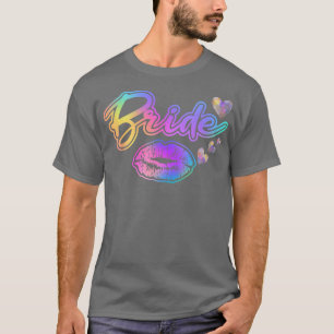 Dames Bruiloft Bruid Regenboog Trouwfeest Afscheid T-shirt