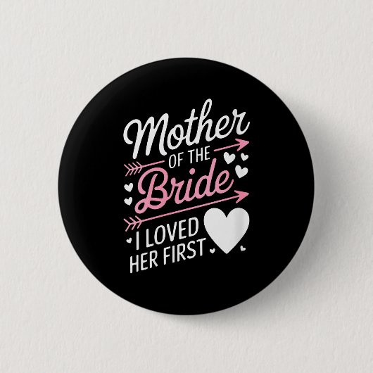 Dames bruiloftsfeest moeder van de bruid hield van ronde button 5,7 cm (Voorkant)