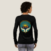 Dames BSMT Oranje tekst Tri-Blend Shirt (Achterkant)