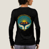 Dames BSMT Oranje tekst Tri-Blend Shirt (Achterkant)