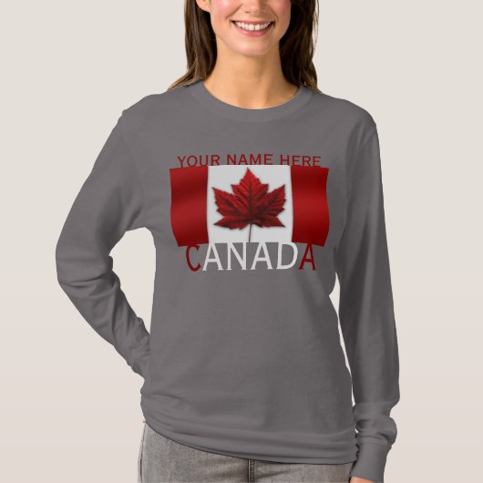 Dames Canada Shirt Aangepaste Canada Plus Size Shi (Voorkant)
