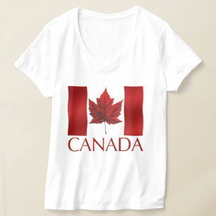 Dames Canada T-shirt met pasvorm Vlag shirts