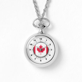 Dames Canada Vlag Wraparound Zilver Horloge