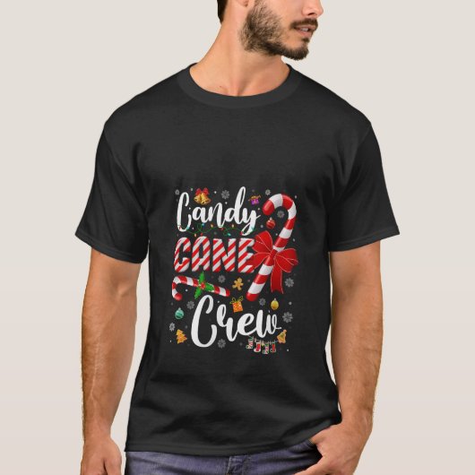 Dames Candy Cane Crew Candy Liefhebbers Matching G T-shirt (Voorkant)