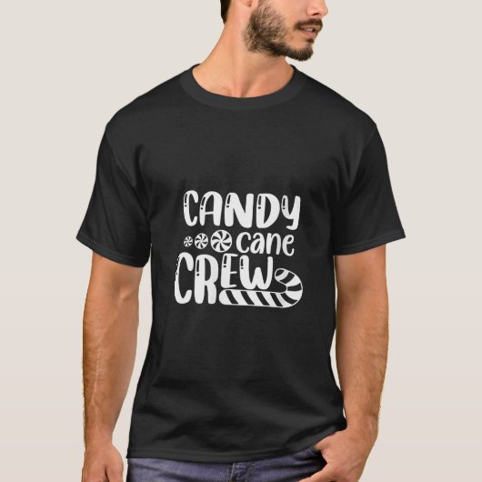 Dames Candy Cane Crew Kerstmis Xmas Liefde Candy B T-shirt (Voorkant)