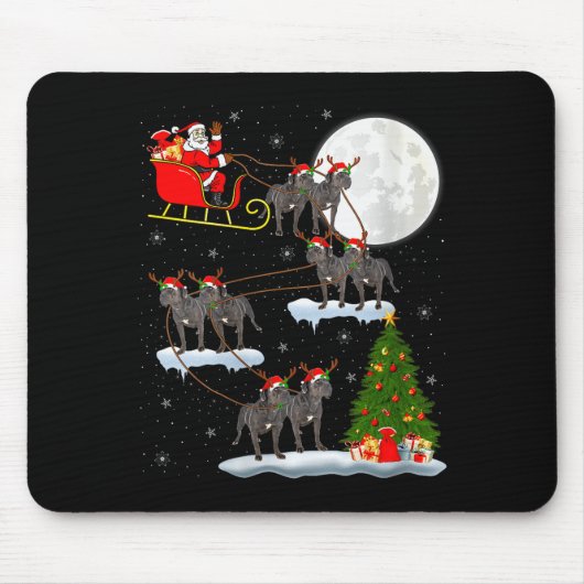 Dames Cane Corso Hond Sinterklaas Sleigh Vliegend Muismat (Voorkant)