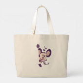 Dames Canvas tas met vrolijke panda (Achterkant)