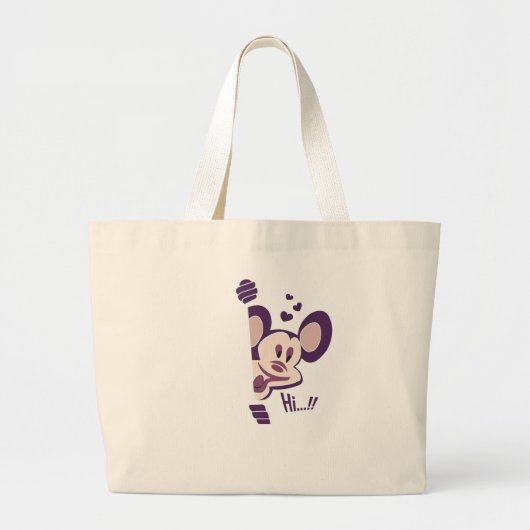 Dames Canvas tas met vrolijke panda (Voorkant)