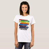 dames capoeira vechtkunsten regenboog t-shirt (Voorkant volledig)