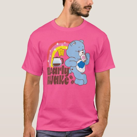 Dames Care Bears Grumpy Bear Bearly Awake Koffie T-shirt (Voorkant)