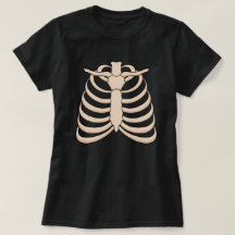 Dames Cartoon Ribbenkast Halloween T-Shirt