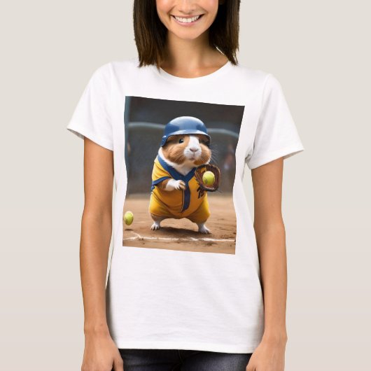 Dames Cavia Softbal Superster, Tshirt (Voorkant)