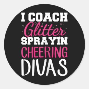 Dames Cheer Coach-ontwerp voor een cheerleadingcoa Ronde Sticker