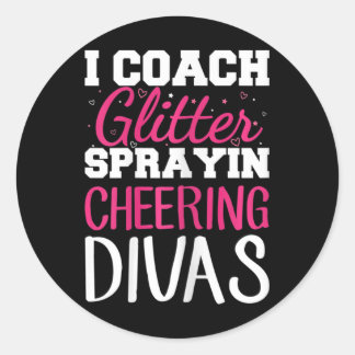 Dames Cheer Coach-ontwerp voor een cheerleadingcoa Ronde Sticker