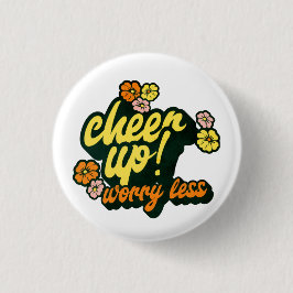 DAMES CHEER UP WORRY LESS KNOP RONDE BUTTON 3,2 CM
