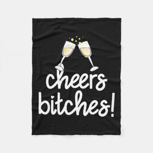 Dames Cheers Es Grappig Oud en Nieuw V-hals Fleece Deken (Voorkant)