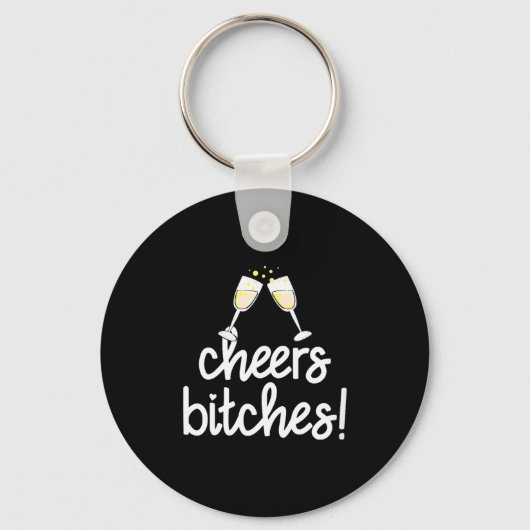 Dames Cheers Es Grappig Oud en Nieuw V-hals  Sleutelhanger (Voorkant)