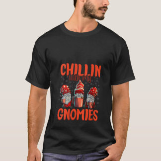 Dames Chillin Met Mijn Gnomies Dames Drie Kerstmis T-shirt
