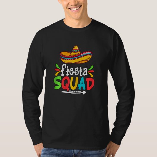 Dames Cinco De Mayo T-shirt Laat Fiesta Squad Mexi (Voorkant)