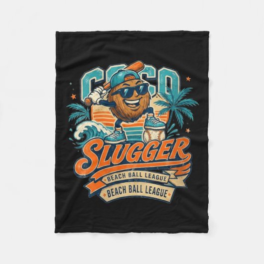 Dames Coco Slugger Baseball Retro Coco Sports Fleece Deken (Voorkant)