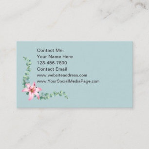 Dames Contactkaarten Eucalyptus Thema Bloem Visitekaartje