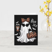 Dames Coquette Luipaard Geest Koffie Boo-jee Hallo Kaart (Gele Bloem)