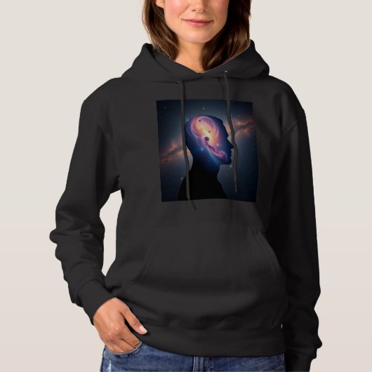 Dames Cosmic Galaxy Silhouet Pullover Hoodie (Voorkant)