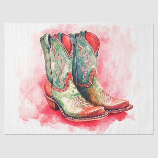 Dames Cowgirl Laarzen Tissue Papier (Voorkant)