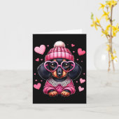 Dames Cute Dachshund Valentijnshart Hondenliefhebb Kaart (Gele Bloem)