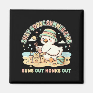 Dames Cute Goose Zomer Strand Zandkasteel Zonnen U Magneet