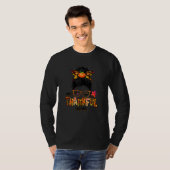 Dames Cute One Dankbare Oma Rommelige Bun Herfst A T-shirt (Voorkant volledig)