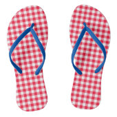 Dames Cute Rode Gingham Flip Flops (Voetbed)