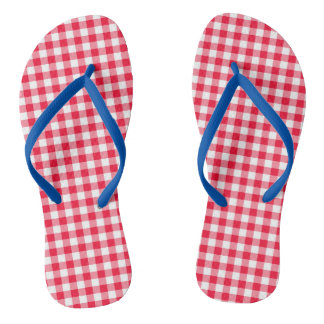 Dames Cute Rode Gingham Flip Flops