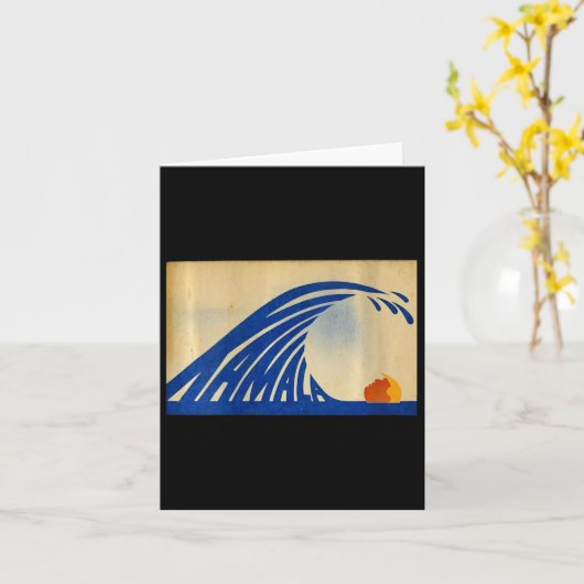 Dames Cute Wave Of Blue Wave Kamala Voor Kamala Fu Kaart (Gele Bloem)