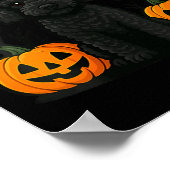 Dames Cute Witchy Zwarte Poodle Hond Halloween Poster (Hoek)