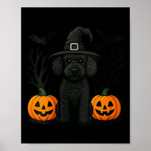 Dames Cute Witchy Zwarte Poodle Hond Halloween Poster