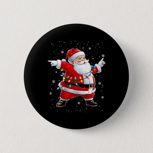 Dames Dabbing Kerstman Kerst Dansende Meisjes Jong Ronde Button 5,7 Cm (Voorkant)