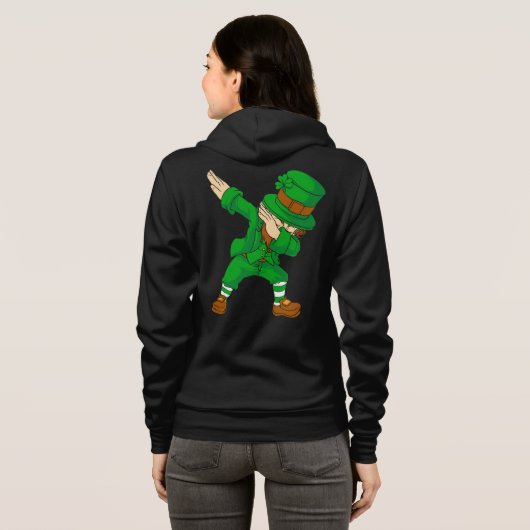 Dames Dabbing Leprechaun St.Patrick's Dag Hoodie (Achterkant volledig)