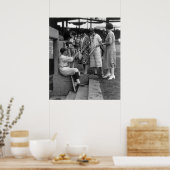Dames dag honkbalventilatoren, jaren 20 poster (Keuken)