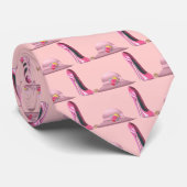 Dames Dag! Roze Stiletto-schoen en Pet Stropdas (Opgerold)