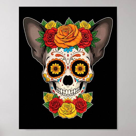 Dames Dag Van De Zielen Dode Dag Suiker Schedel Ho Poster (Voorkant)