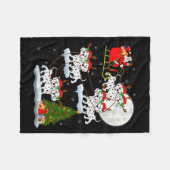 Dames Dalmatiner Hond Kerstman Slede Vliegend Grap Fleece Deken (Voorkant (Horizontaal))