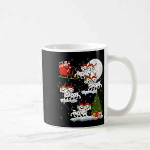 Dames Dalmatiner Hond Kerstman slee Santa Vliegend Koffiemok