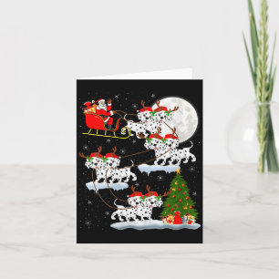 Dames Dalmatiner Hond Kerstman slee Vliegend Grapp Kaart