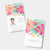 Dames Dames Bloem Identificatie Plastic I.D Badge (Voor- en achterkant)